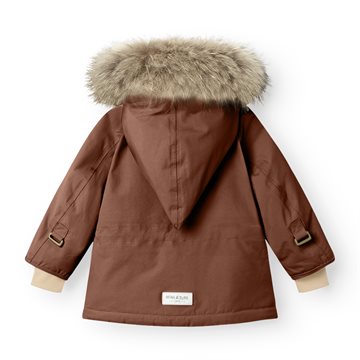 Mini A Ture MATWANG fleece lined winter jacket fur. GRS - Rootbeer brown