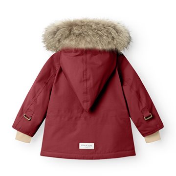 Mini A Ture MATWANG fleece lined winter jacket fur. GRS - Red merlot