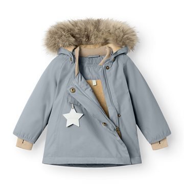 Mini A Ture MATWANG fleece lined winter jacket fur. GRS - Citadel blue