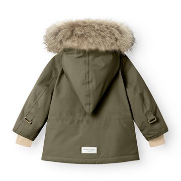 Mini A Ture MATWANG fleece lined winter jacket fur. GRS - Olive night