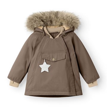 Mini A Ture MATWANG fleece lined winter jacket fur. GRS - Morel grey