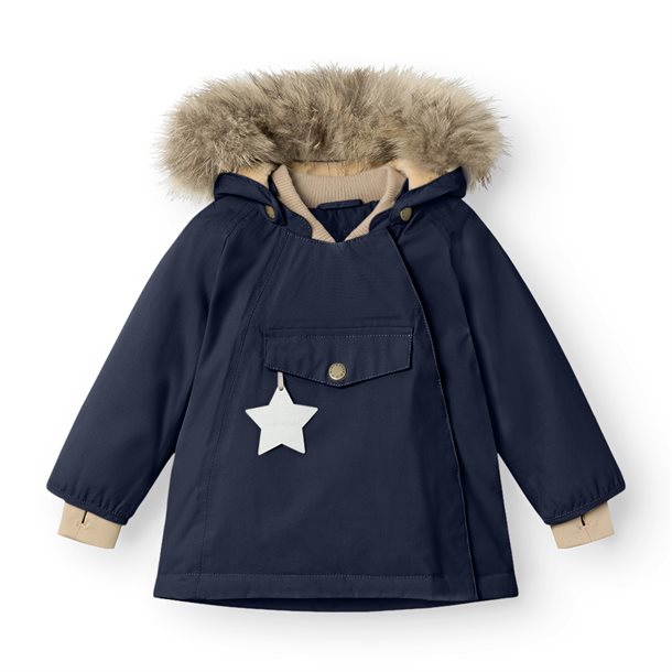 Mini A Ture MATWANG fleece lined winter jacket fur. GRS - Outer space