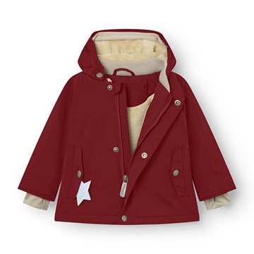 Mini A Ture MATWALLY fleece lined winter jacket. GRS - Red merlot