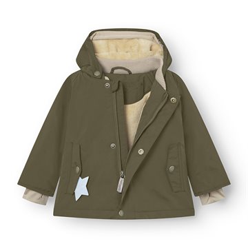 Mini A Ture MATWALLY fleece lined winter jacket. GRS - Olive night