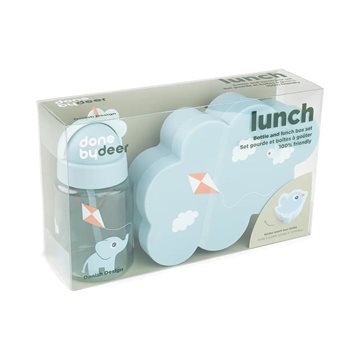 Done by Deer -lunch & snack box w/straw bottle - playground - blue