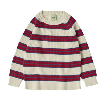 Fub - Rib Sweater  - ecru/azure