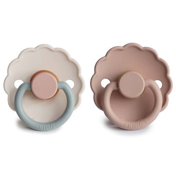 FRIGG Daisy - Round Latex 2-Pack Pacifiers - Blush/Cotton candy