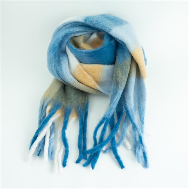 Titteboo - Zanla  Check  Fringed Scarf - Summer Beach