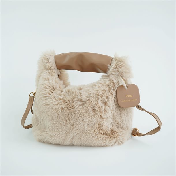 Titteboo - Milena Faux Fur Messenger Bag - Camel