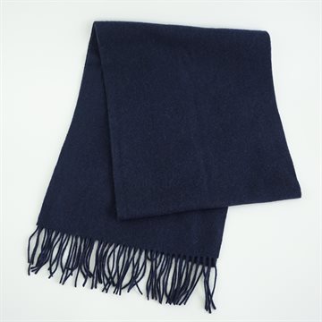 Titteboo - Simone Wool Fringed Scarf - Navy blue