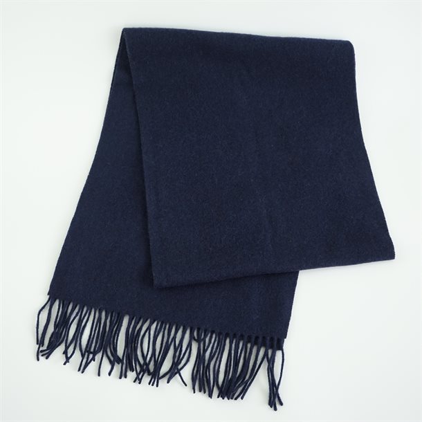 Titteboo - Simone Wool Fringed Scarf - Navy blue