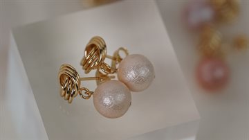 MineSpring - Cootton Blossoms - Rope Earrings - Cream