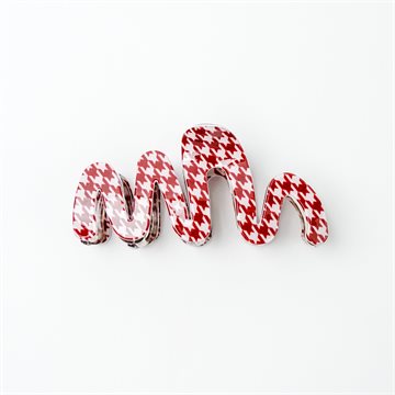 Titteboo - Wave Houndstooth Hair Claw - Scarlet