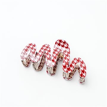 Titteboo - Wave Houndstooth Hair Claw - Scarlet