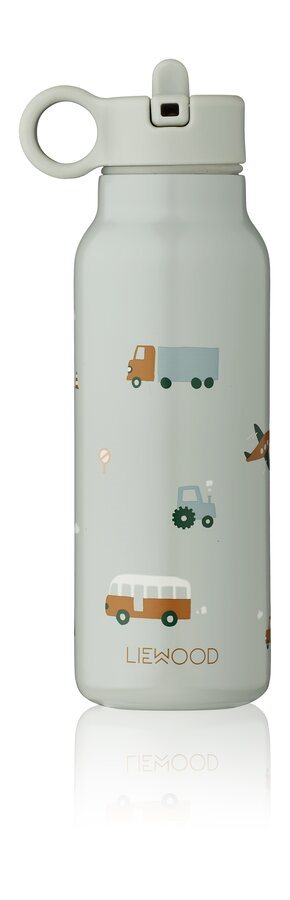 Liewood - Falk vandflaske (350 ml.) - Vehicles/dove blue mix