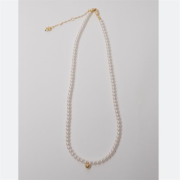 MineSpring - Shiny Pearl - Gold Bell Necklace