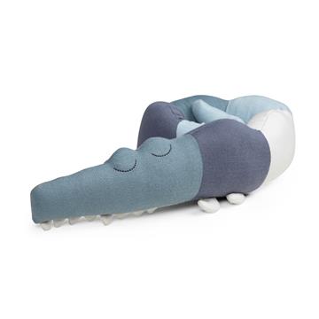 Sebra strikket mini pude Sleepy Croc -  Powder Blue