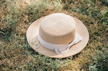 Titteboo - Frreda Bowknot Straw Hat - Nature/Off White