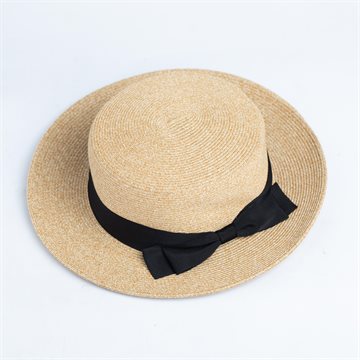 Titteboo - Frreda Bowknot Straw Hat - Nature/Black