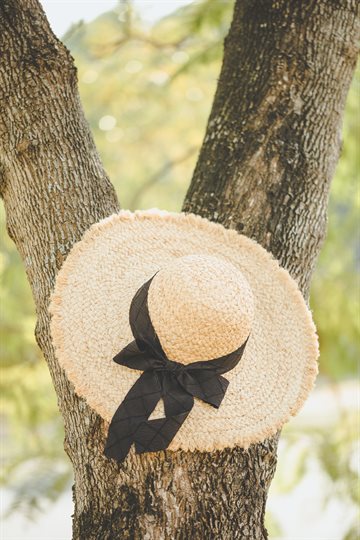 Titteboo - Yaani Big Bouknot Straw Hat - Nature/Black