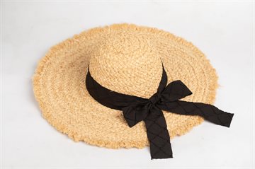 Titteboo - Yaani Big Bouknot Straw Hat - Nature/Black