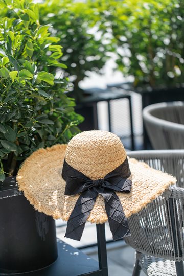 Titteboo - Yaani Big Bouknot Straw Hat - Nature/Black