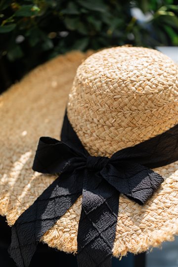 Titteboo - Yaani Big Bouknot Straw Hat - Nature/Black