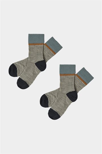 Fub - 2-Pack Colour Block Socks - Hazel Melange