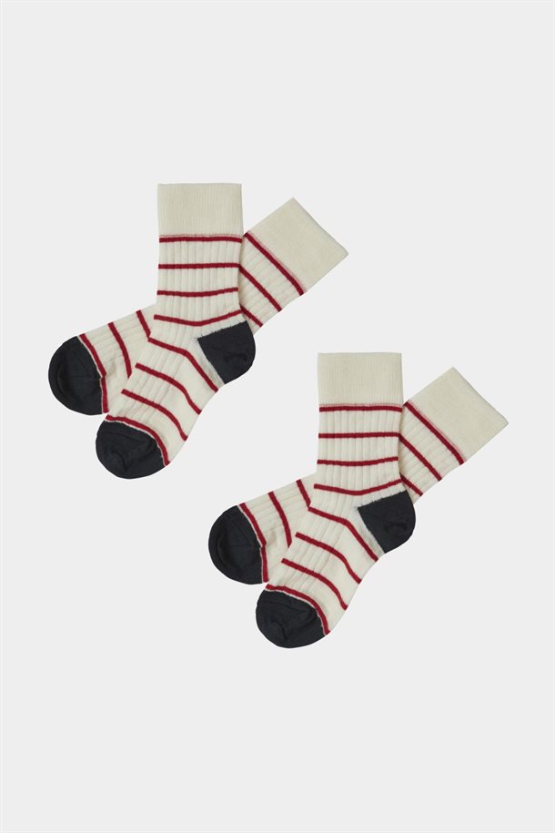 Fub - 2-Pack Thin Stripe Socks - Ecru