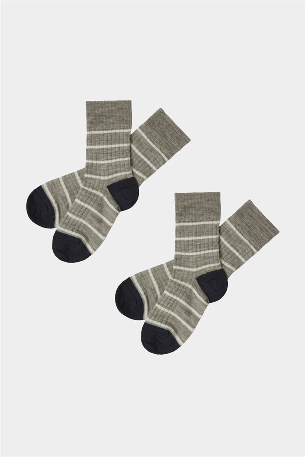 Fub - 2-Pack Thin Stripe Socks - Hazel Melange