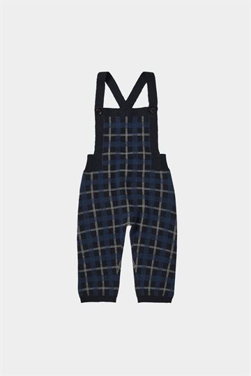 Fub - Baby Checked Overalls - Dark Navy