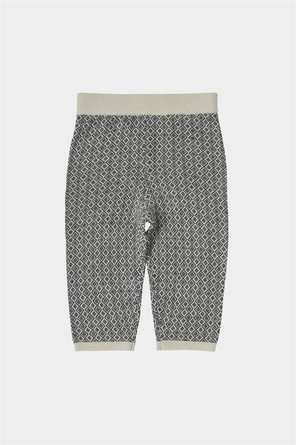 Fub - Baby Jaquard Pants - Ecru/Dark Navy