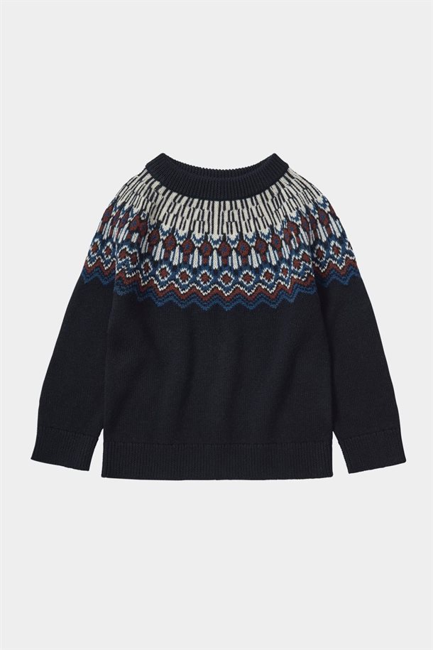 Fub - Fair Isle Sweater - Dark Navy