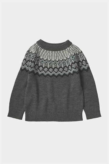 Fub - Fair Isle Sweater - Grey Melange