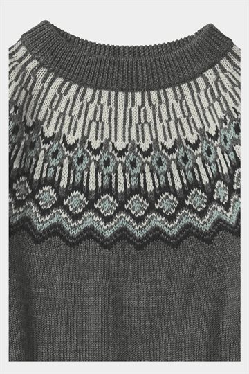 Fub - Fair Isle Sweater - Grey Melange