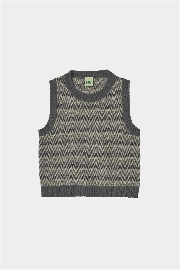 Fub - Lambswool Vest - Grey Melange