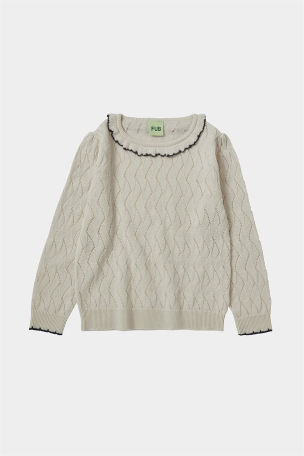 Fub - Pointelle Blouse - Ecru