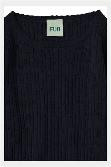 Fub - Pointelle Tee - Dark Navy