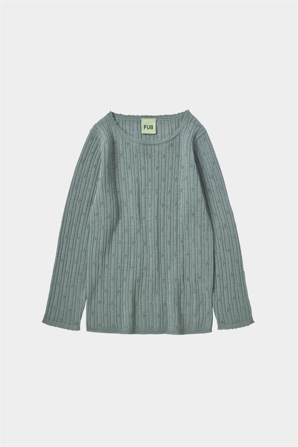 Fub - Pointelle Tee - Misty Green