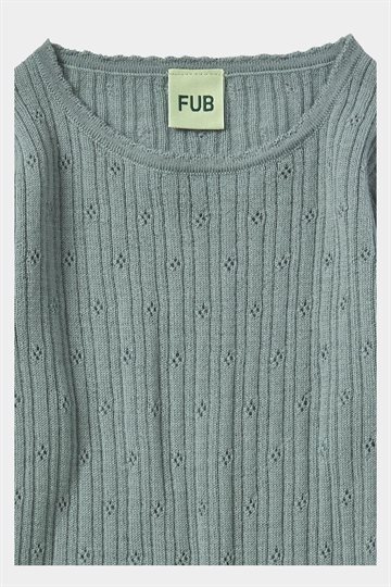 Fub - Pointelle Tee - Misty Green