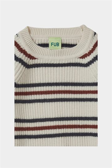 Fub - Raglan Sweater - Ecru/Dark Navy/Clay