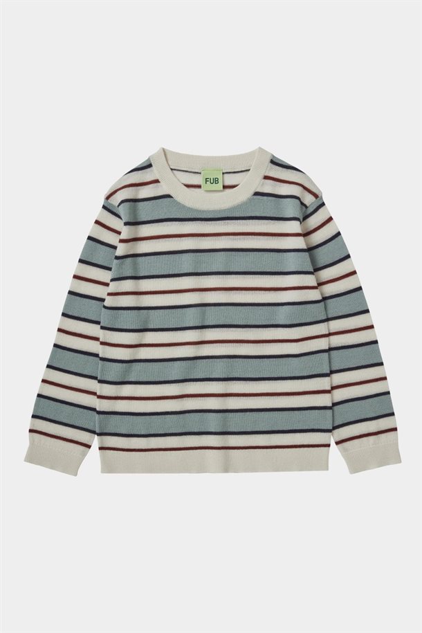 Fub -  Striped Blouse - Ecru/Misty Green