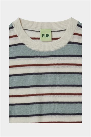 Fub -  Striped Blouse - Ecru/Misty Green