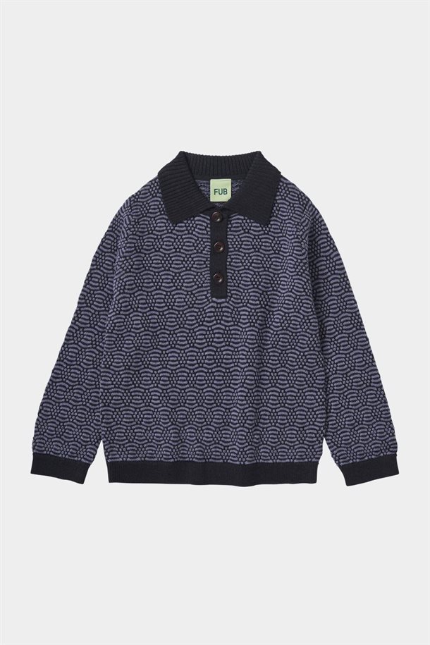 Fub -  Structure Polo - Dark Navy/Dusty Violet