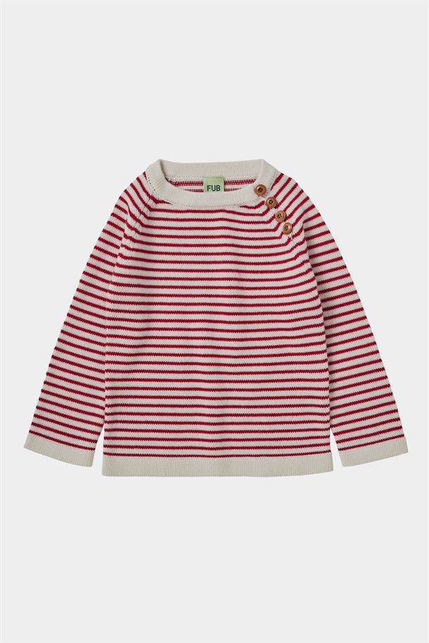 Fub - Sweater - Ecru/Red