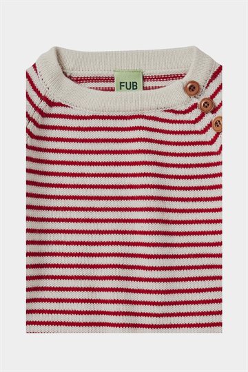 Fub - Sweater - Ecru/Red