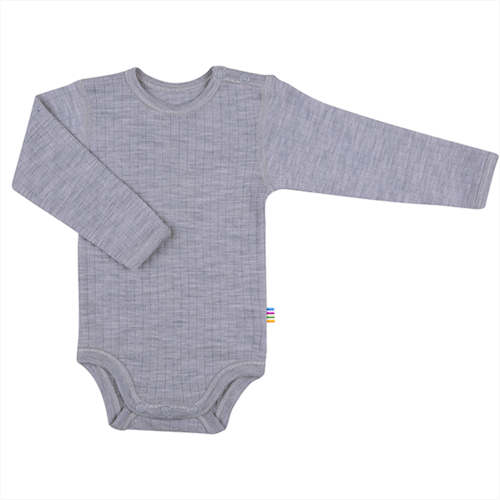 Joha - Langærmet Body (uld) - Light Grey Melange