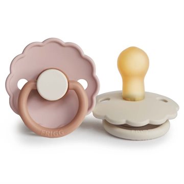 FRIGG Daisy - Round Latex 2-Pack Pacifiers - Biscuit/Cream
